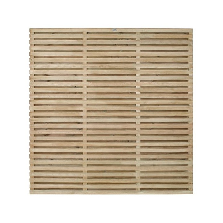 Pressure Treated Double Slatted Fence Panel 6ft x 5ft Pack of 5