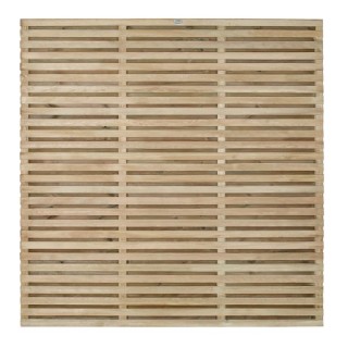 Pressure Treated Double Slatted Fence Panel 6ft x 5ft Pack of 3
