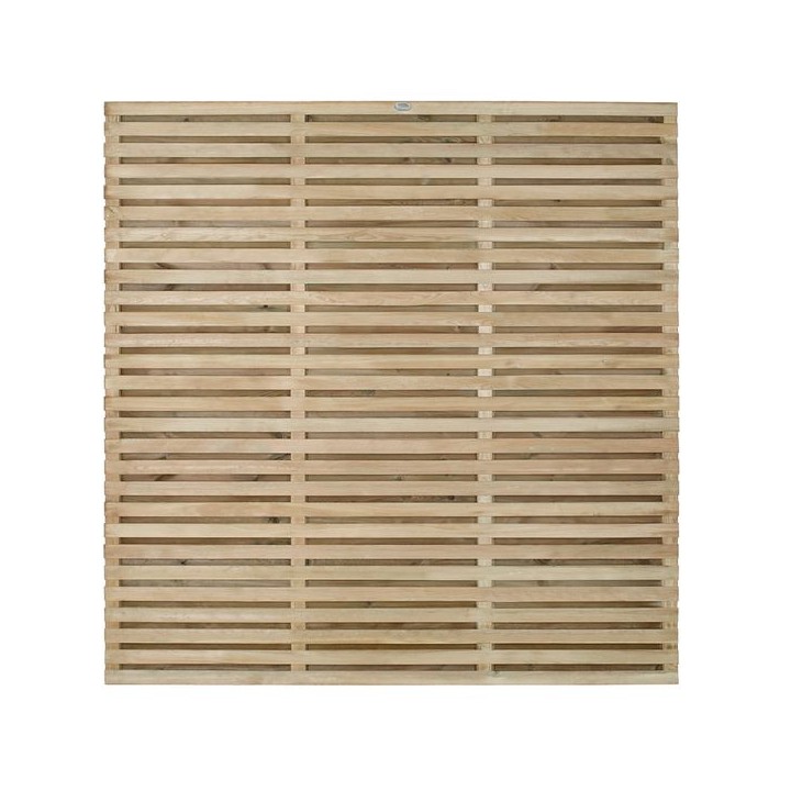 Pressure Treated Double Slatted Fence Panel 6ft x 5ft Pack of 3