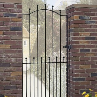 Manor Tall Bow Top Single Metal Gate 762mm GAP x 1910mm High Zinc & Powder MAZP30