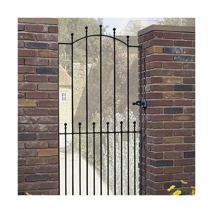 Manor Tall Bow Top Single Metal Gate 762mm GAP x 1910mm High Zinc & Powder MAZP30