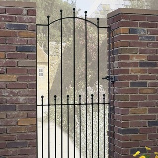 Manor Tall Bow Top Single Metal Gate 914mm GAP x 1930mm High Zinc & Powder MAZP32