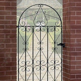 Regent Tall Bow Top Single Metal Gate 838mm GAP x 1791mm High Zinc & Powder RBZP41