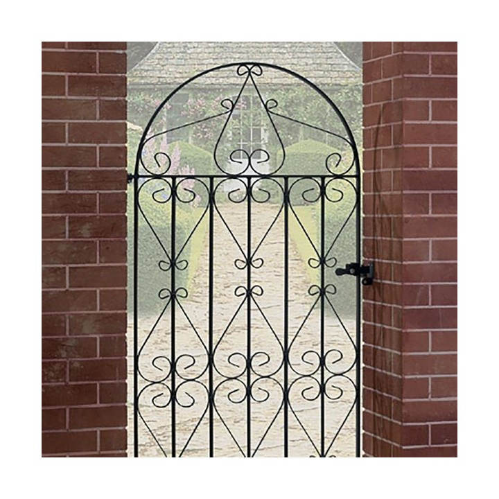 Regent Tall Bow Top Single Metal Gate 838mm GAP x 1791mm High Zinc & Powder RBZP41