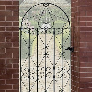 Regent Tall Bow Top Single Metal Gate 914mm GAP x 1830mm High Zinc & Powder RBZP42