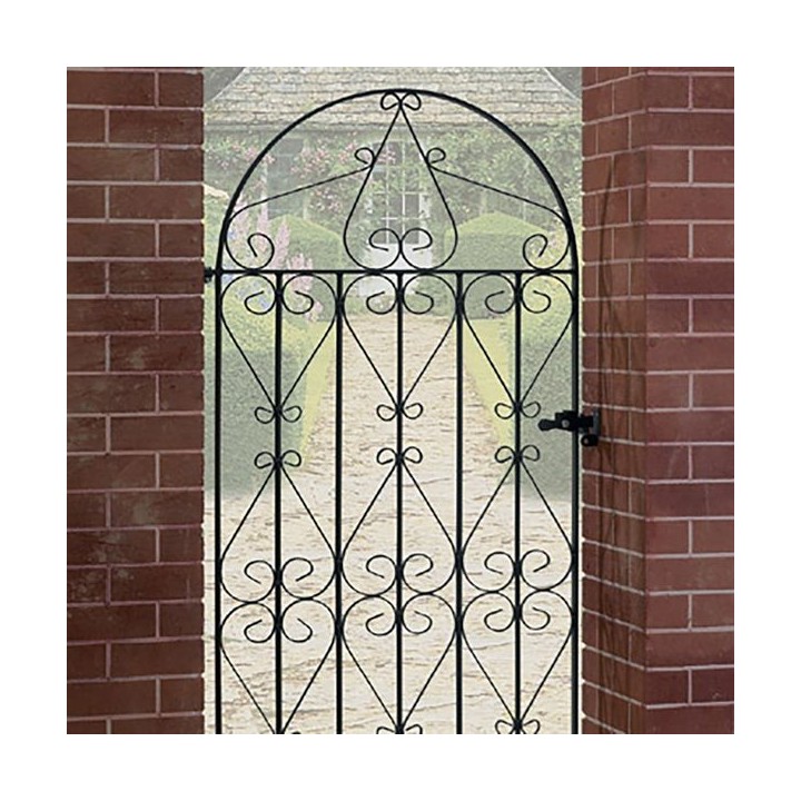 Regent Tall Bow Top Single Metal Gate 914mm GAP x 1830mm High Zinc & Powder RBZP42