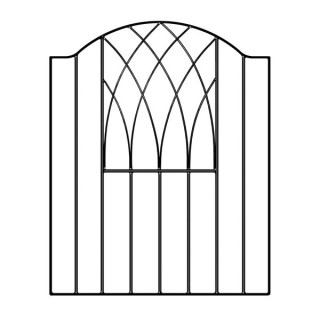 Abbey Low Bow Top Single Metal Gate 950mm GAP x 940mm High Zinc & Powder VESC