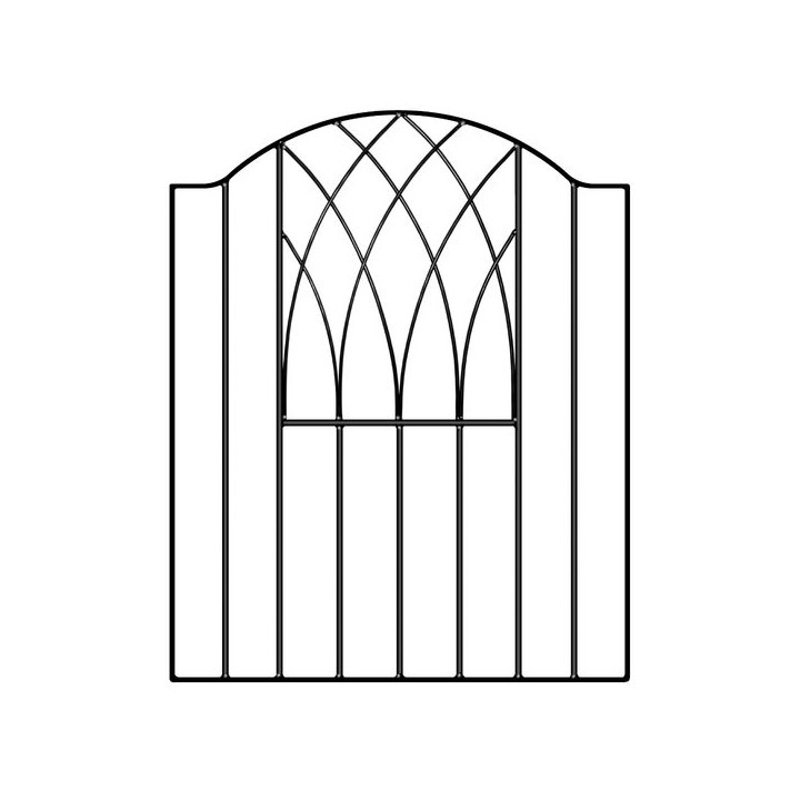 Abbey Low Bow Top Single Metal Gate 950mm GAP x 940mm High Zinc & Powder VESC