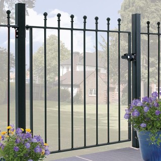 Manor Low Flat Top Single Metal Gate 1067mm GAP x 915mm High Zinc & Powder MAZP05/5