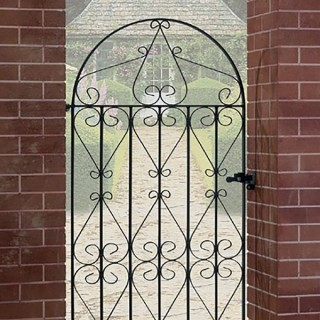 Regent Tall Bow Top Single Metal Gate 991mm GAP x 1867mm High Zinc & Powder RBZP43