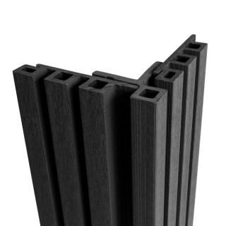 Ecoscape Midnight Composite Slatted Cladding Corner Trim 3600mm
