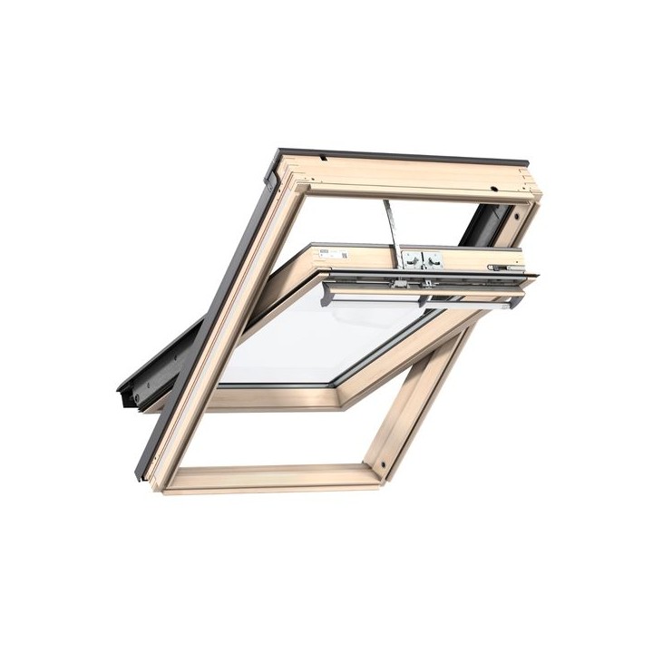 VELUX Electric Centre Pivot Roof Window Lacquered Pine 940mm x 1400mm GGL PK08 307021U