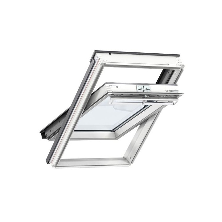 VELUX Electric Centre Pivot Roof Window White Painted 1340mm x 1398mm GGL UK08 207021U