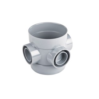 Wavin OsmaSoil D/SW short bossed pipe 110mm grey