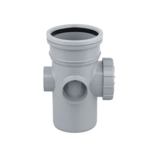 Wavin OsmaSoil S/S bossed access pipe 110mm grey