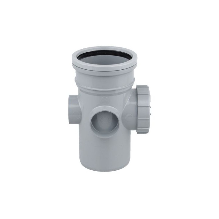 Wavin OsmaSoil S/S bossed access pipe 110mm grey