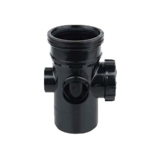 Wavin OsmaSoil S/S bossed access pipe 110mm black