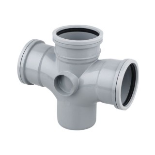 Wavin OsmaSoil S/S double branch 90° 110mm grey