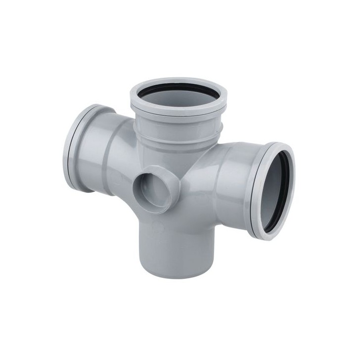 Wavin OsmaSoil S/S double branch 90° 110mm grey