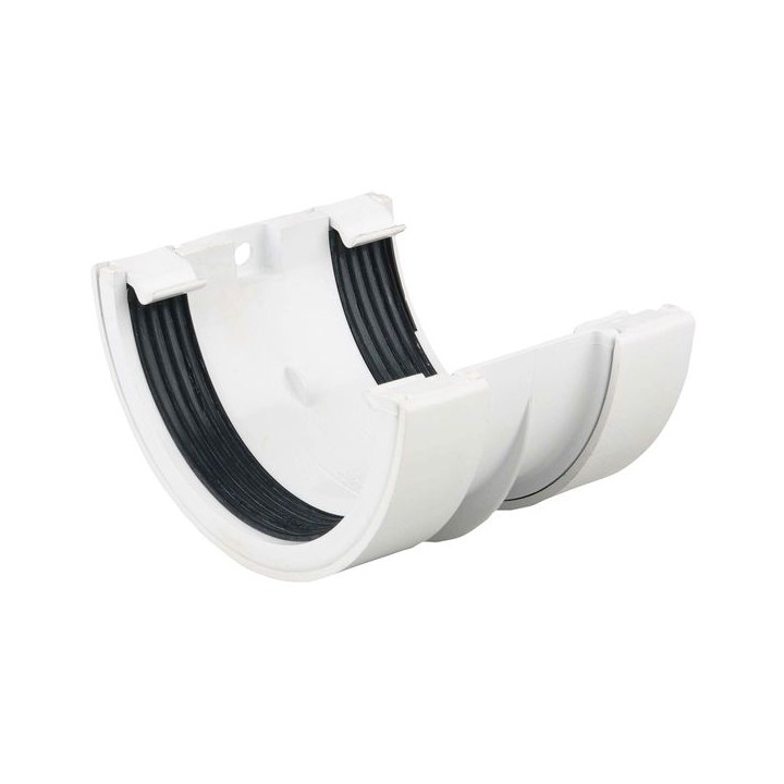 Wavin Osma RoundLine gutter jointing bracket 112mm white 0T005W