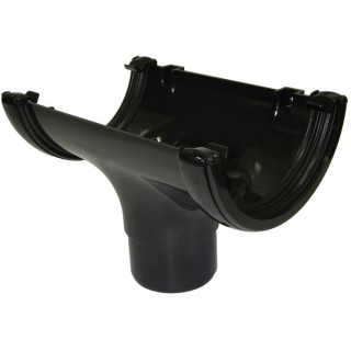 Floplast RO1B Black Half Round Gutter Running Outlet
