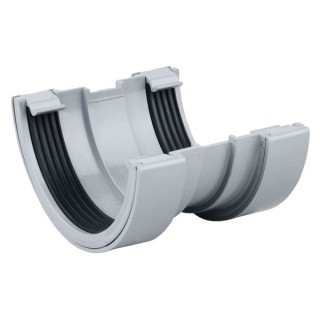 Wavin Osma RoundLine gutter union 112mm grey 0T009G