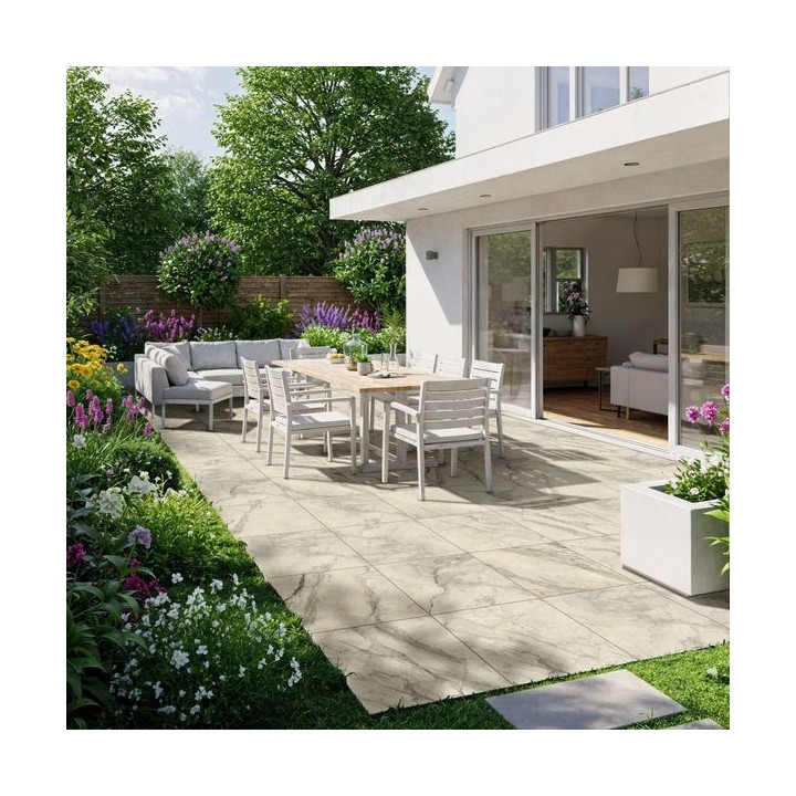 Global Stone Dinamika Porcelain Paving Van Gogh White 595 x 595mm