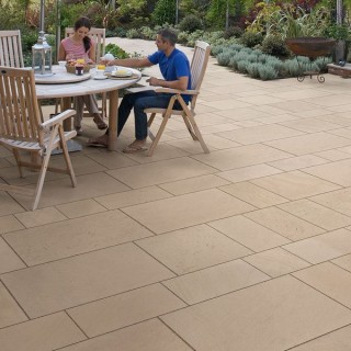 Marshalls Towngate Indian Sandstone Natural Stone Paving Brown Multi 305 x 610mm