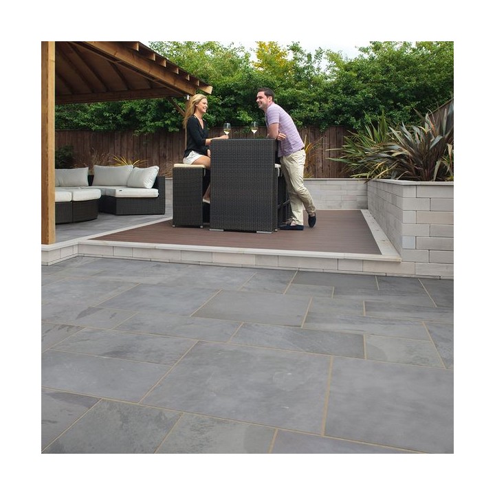 Marshalls Fairstone Slate Casarta Natural Stone Paving Project Pack Silver Grey 18.61m2