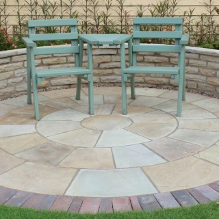 Talasey Classicstone Indian Sandstone 3m Natural Stone Circle Golden Fossil