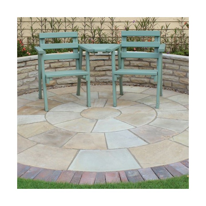 Talasey Classicstone Indian Sandstone 3m Natural Stone Circle Golden Fossil