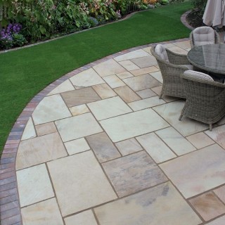 Talasey Classicstone Indian Sandstone Natural Stone Paving Golden Fossil 600 x 600mm