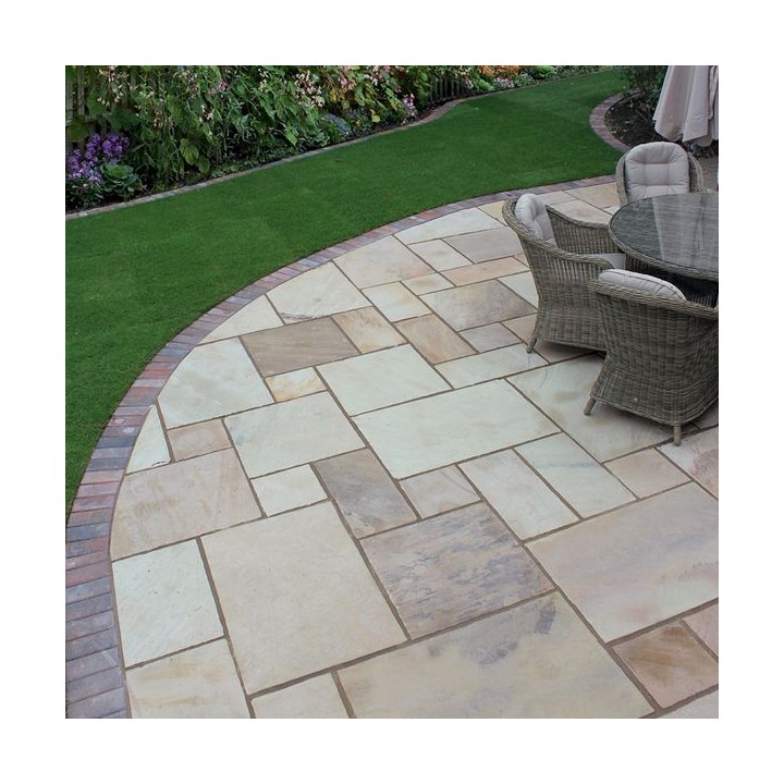 Talasey Classicstone Indian Sandstone Natural Stone Paving Golden Fossil 600 x 600mm