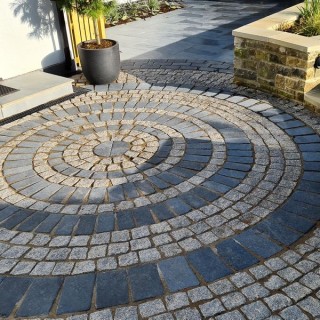 Talasey Cobblestone Natural Stone Block Paving Granite Silver