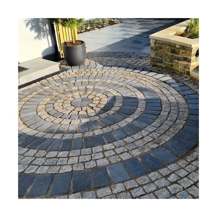 Talasey Cobblestone Natural Stone Block Paving Granite Silver