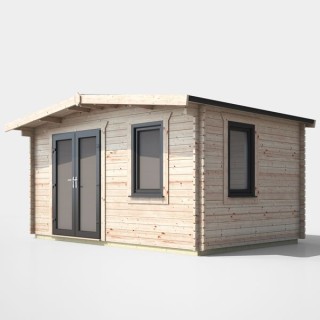 10 x 14 Power Chalet Log Cabin Left Doors