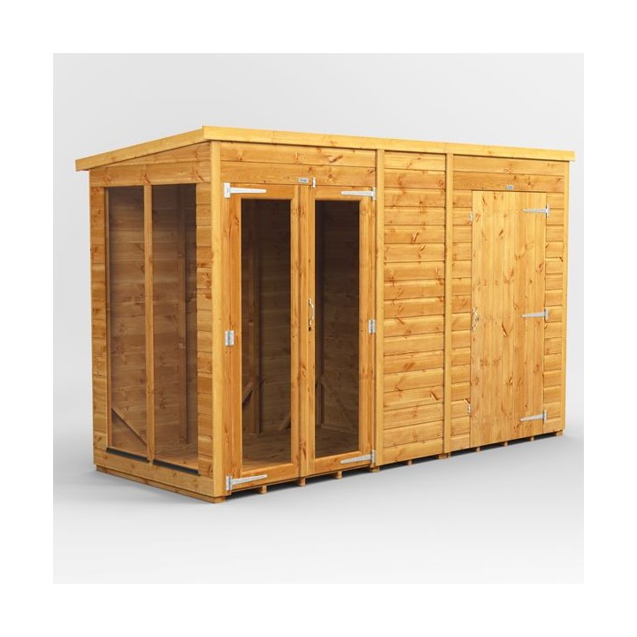 10 x 4 Power Pent Summerhouse With 4ft Side Store