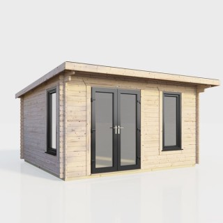 14 x 10 Power Pent Log Cabin Left Doors