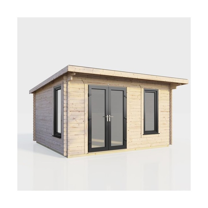 14 x 10 Power Pent Log Cabin Left Doors