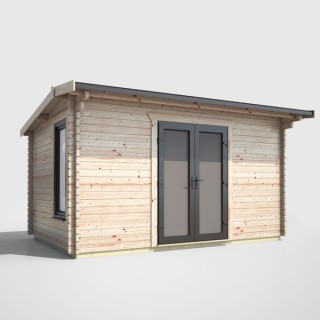 14 x 8 Power Apex Log Cabin Centre Doors