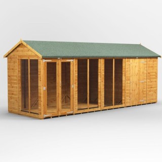 18 x 6 Power Apex Summerhouse With 6ft Side Store