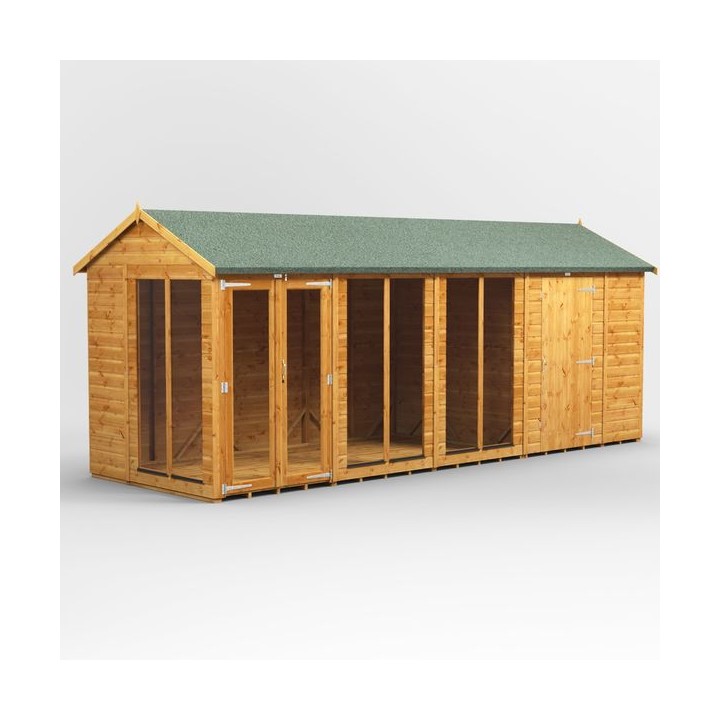 18 x 6 Power Apex Summerhouse With 6ft Side Store