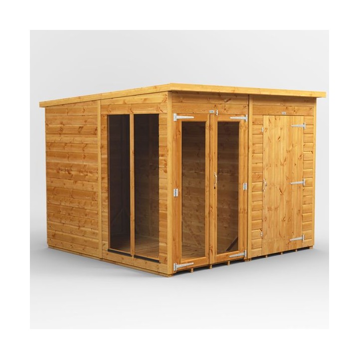 8 x 8 Power Pent Summerhouse With 4ft Side Store