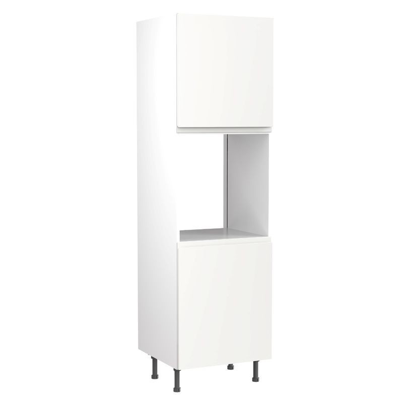 Flatpack Single Oven Tower J-pull Ultra Matt White Slab 600mm - FKKJ0531