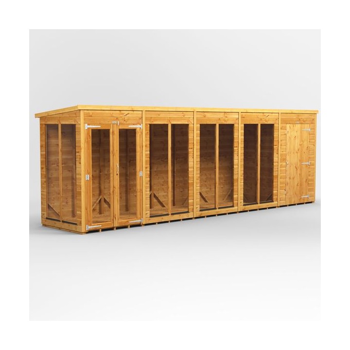 20 x 4 Power Pent Summerhouse With 4ft Side Store