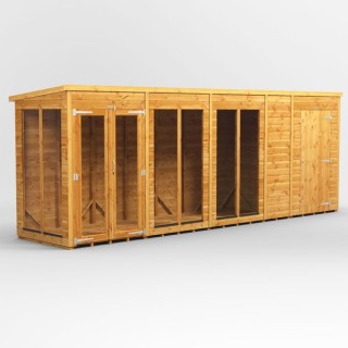 18 x 4 Power Pent Summerhouse With 4ft Side Store