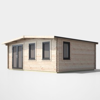 16 x 18 Power Chalet Log Cabin Left Doors