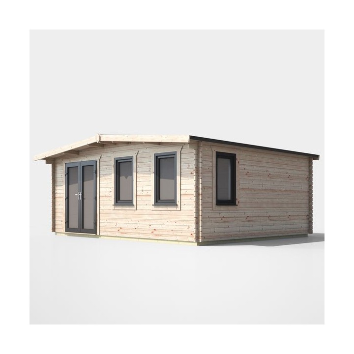 16 x 18 Power Chalet Log Cabin Left Doors