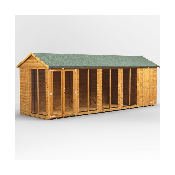 20 x 6 Power Apex Summerhouse With 4ft Side Store