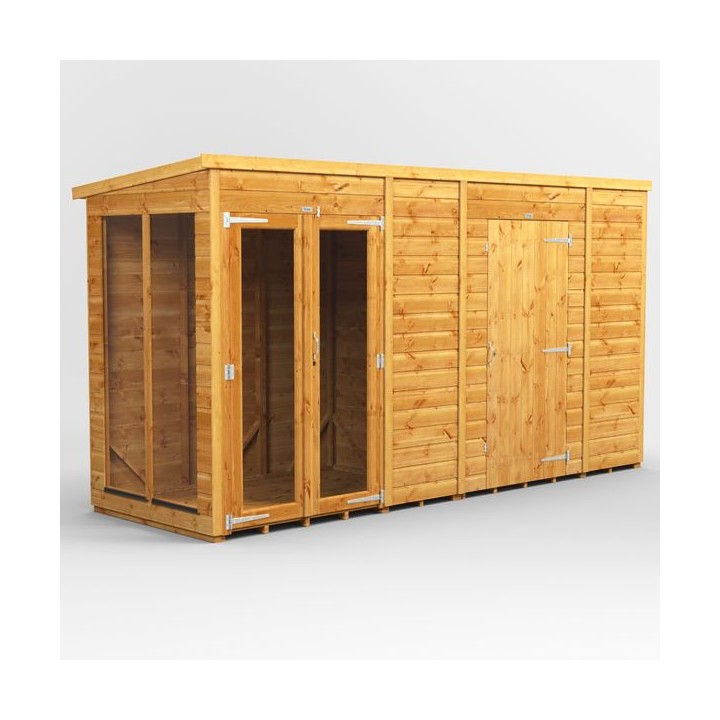 12 x 4 Power Pent Summerhouse With 6ft Side Store